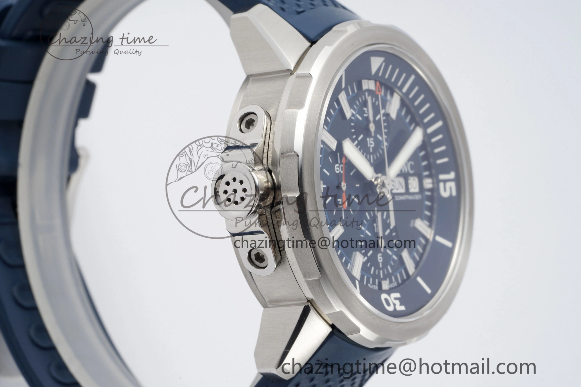 Aquatimer Chrono SS RSF 1:1 Best Edition Blue Dial on Blue Rubber Strap A7750