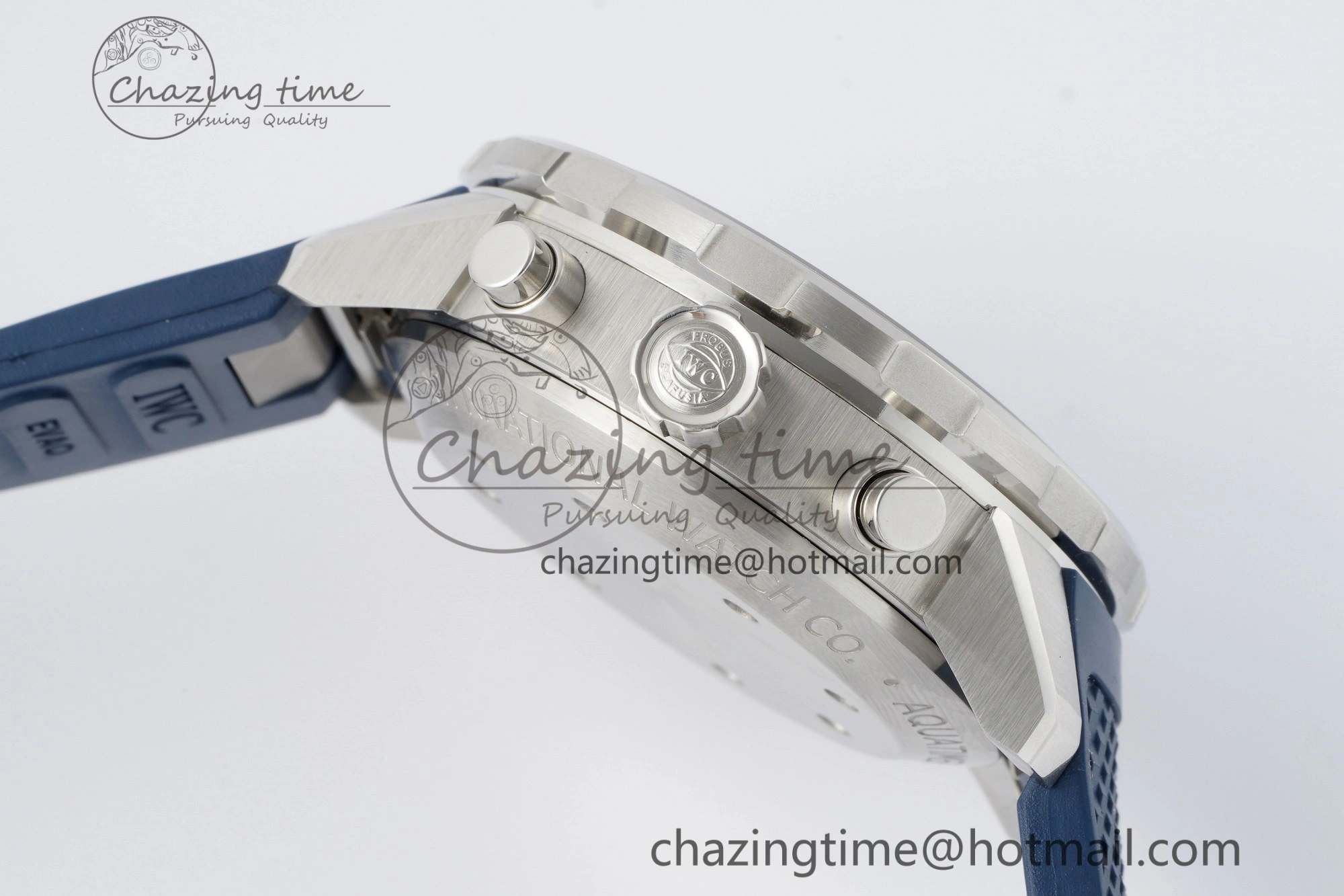 Aquatimer Chrono SS RSF 1:1 Best Edition Blue Dial on Blue Rubber Strap A7750