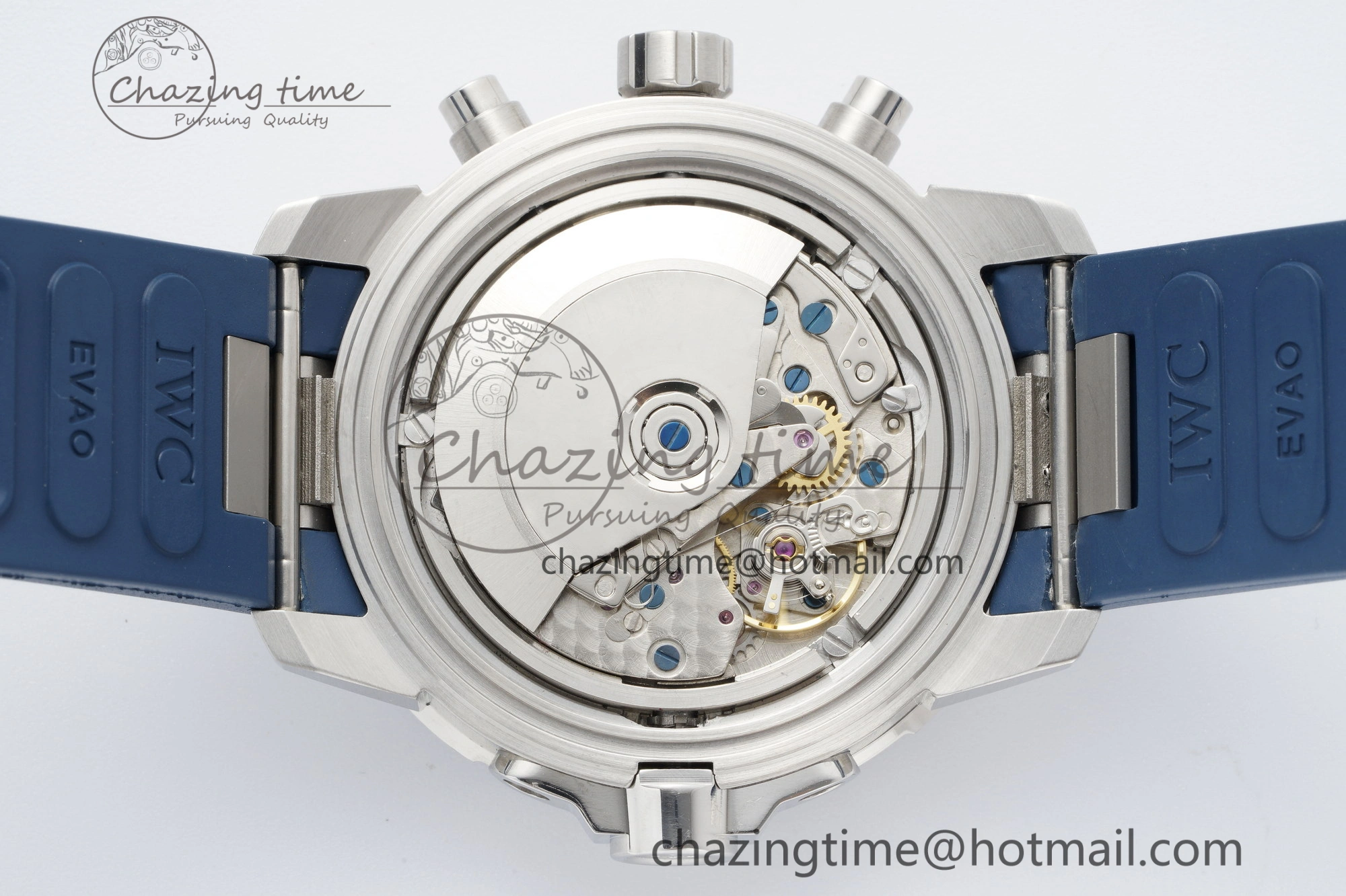 Aquatimer Chrono SS RSF 1:1 Best Edition Blue Dial on Blue Rubber Strap A7750