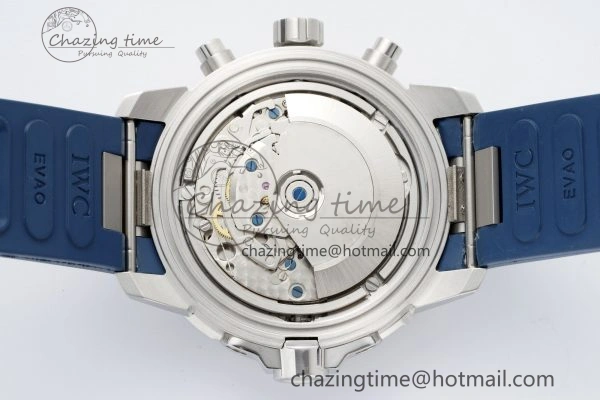 Aquatimer Chrono SS RSF 1:1 Best Edition Blue Dial on Blue Rubber Strap A7750