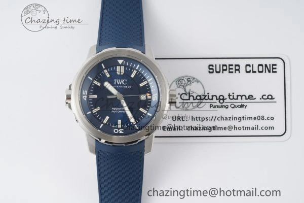 Aquatimer Chrono SS RSF 1:1 Best Edition Blue Dial on Blue Rubber Strap A7750