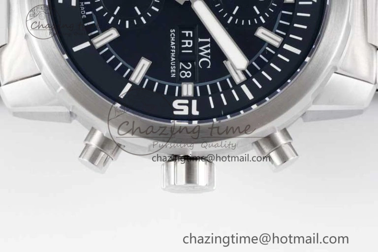 Aquatimer Chrono SS V6SF 1:1 Best Edition Black Dial on SS Bracelet A7750