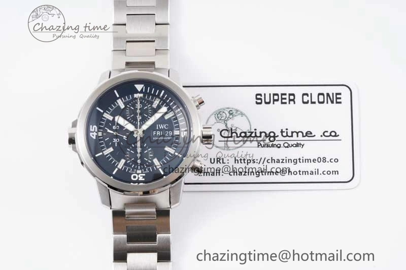 Aquatimer Chrono SS V6SF 1:1 Best Edition Black Dial on SS Bracelet A7750
