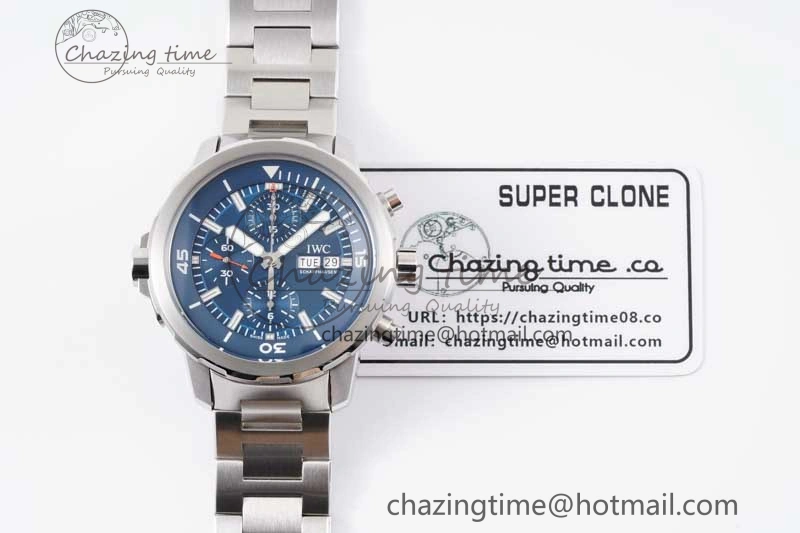 Aquatimer Chrono SS V6SF 1:1 Best Edition Blue Dial on SS Bracelet A7750