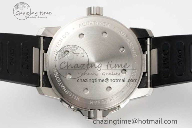 Aquatimer SS IW3290 RSF 1:1 Best Edition Black Dial on Black Rubber Strap A2892