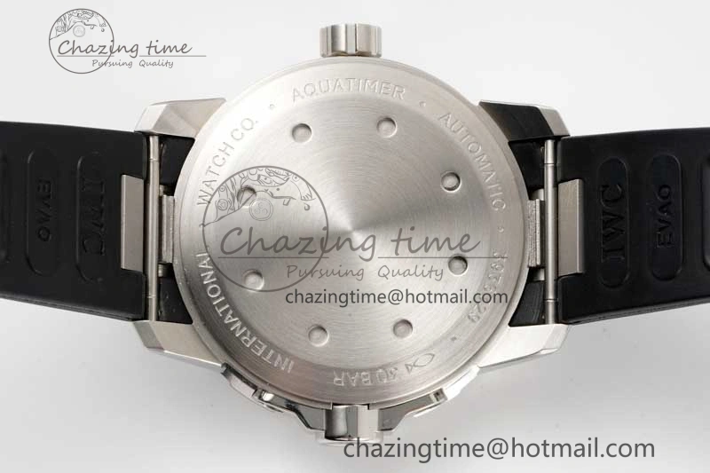 Aquatimer SS IW3290 RSF 1:1 Best Edition Black Dial on Black Rubber Strap A2892