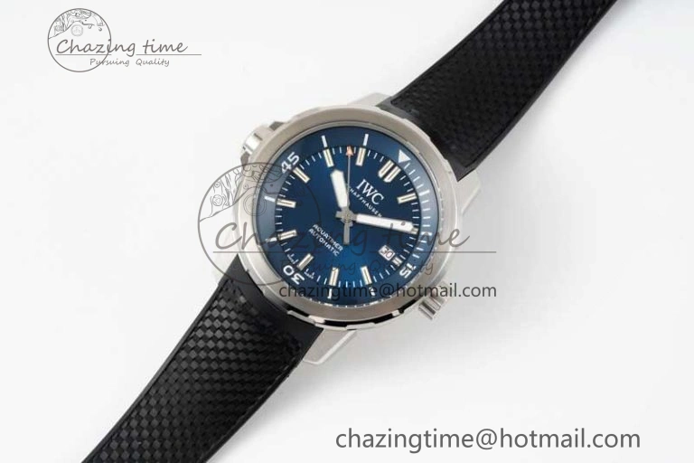 Aquatimer SS IW3290 RSF 1:1 Best Edition Blue Dial on Black Rubber Strap A2892