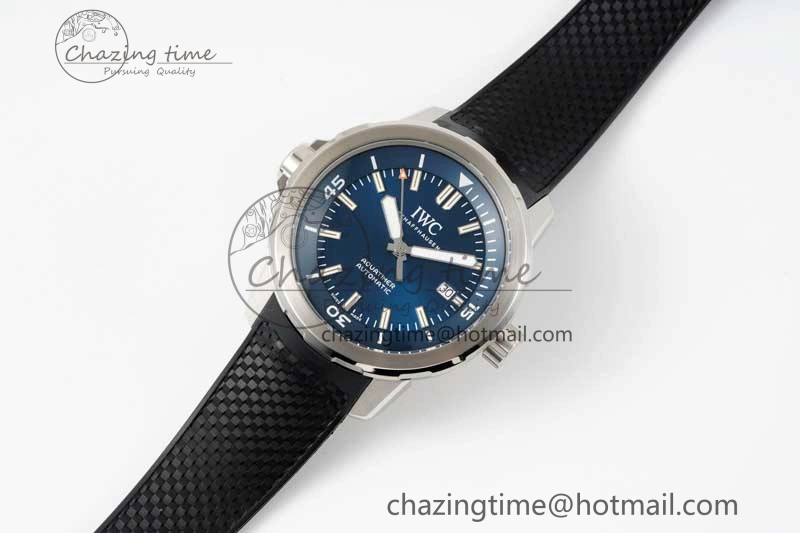 Aquatimer SS IW3290 RSF 1:1 Best Edition Blue Dial on Black Rubber Strap A2892