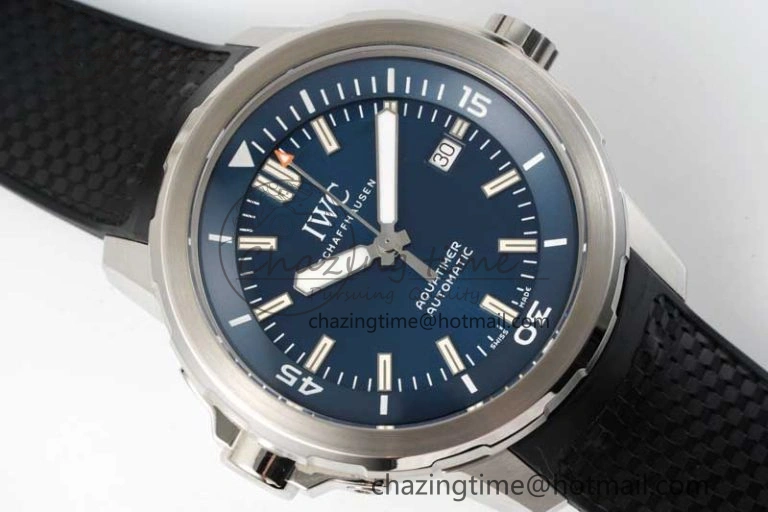 Aquatimer SS IW3290 RSF 1:1 Best Edition Blue Dial on Black Rubber Strap A2892