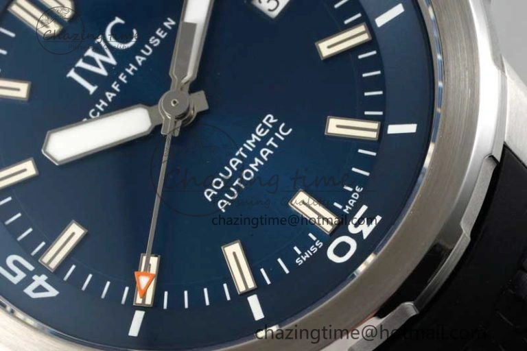 Aquatimer SS IW3290 RSF 1:1 Best Edition Blue Dial on Black Rubber Strap A2892