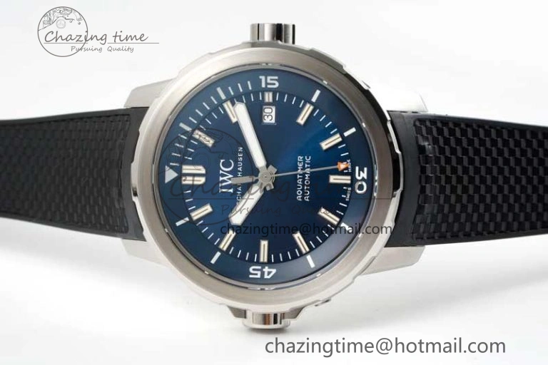 Aquatimer SS IW3290 RSF 1:1 Best Edition Blue Dial on Black Rubber Strap A2892