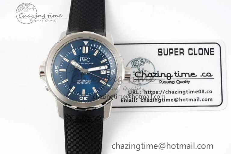 Aquatimer SS IW3290 RSF 1:1 Best Edition Blue Dial on Black Rubber Strap A2892