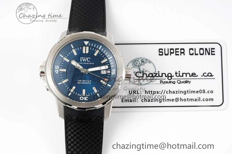 Aquatimer SS IW3290 RSF 1:1 Best Edition Blue Dial on Black Rubber Strap A2892