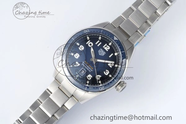 Autavia SS 42mm TARF 1:1 Best Edition Blue Dial Blue Ceramic Bezel on SS Bracelet SW200
