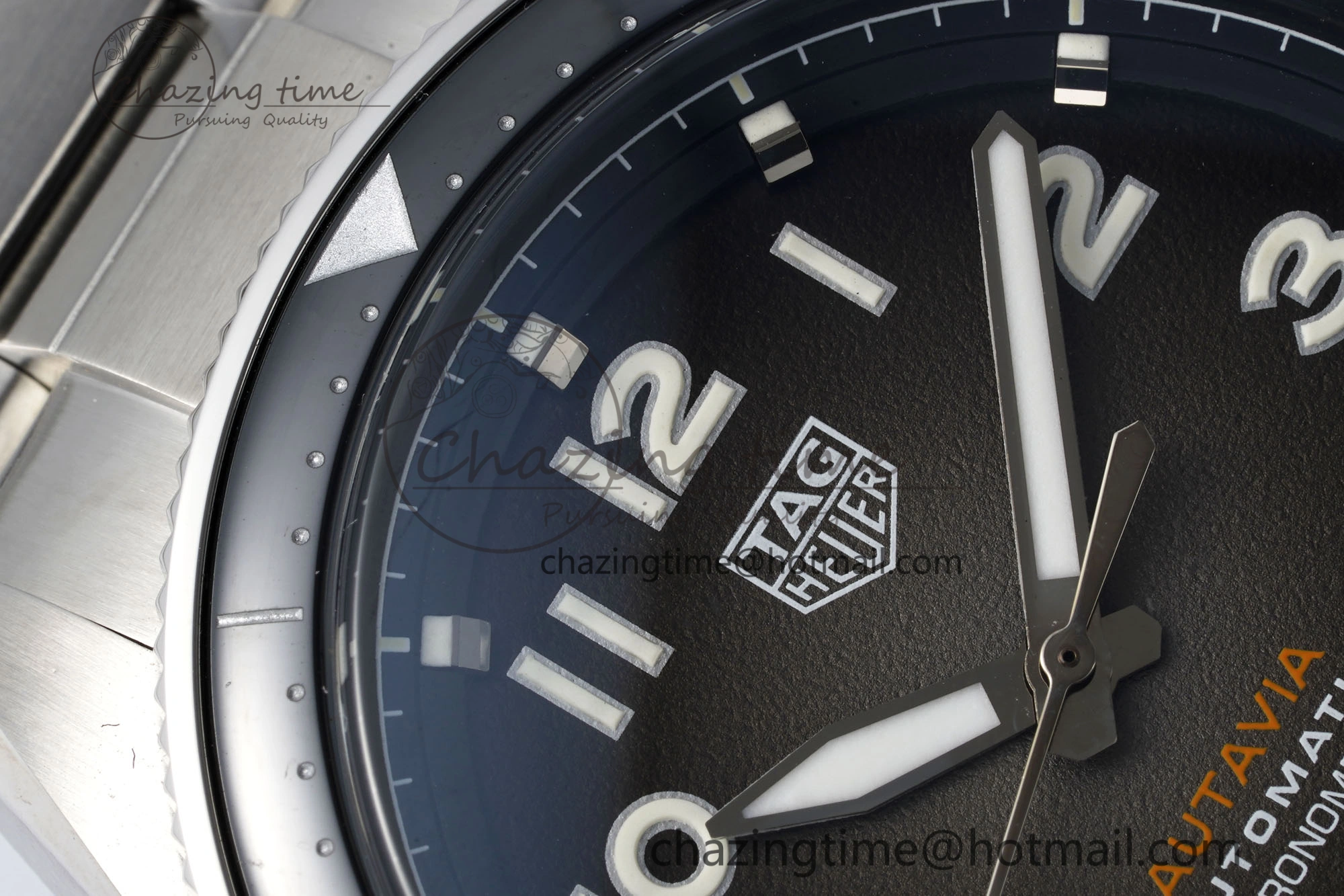 Autavia SS 42mm TARF 1:1 Best Edition Gray Dial Black Ceramic Bezel on SS Bracelet SW200