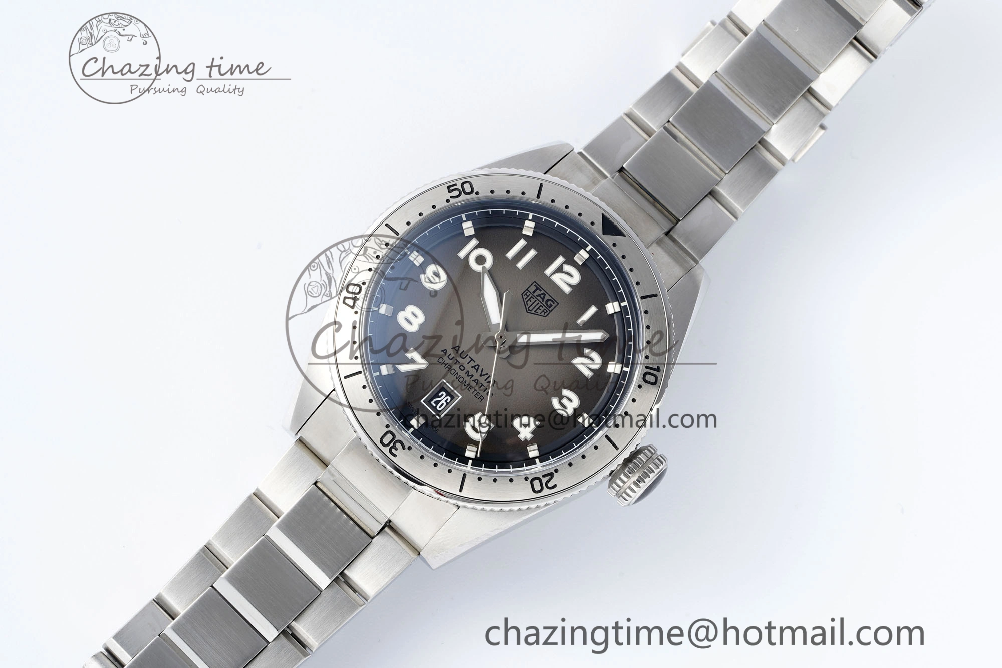 Autavia SS 42mm TARF 1:1 Best Edition Gray Dial SS Bezel on SS Bracelet SW200