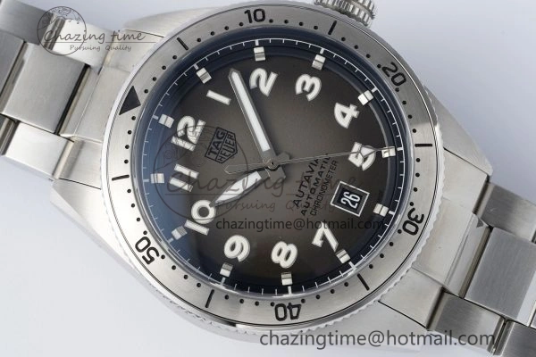 Autavia SS 42mm TARF 1:1 Best Edition Gray Dial SS Bezel on SS Bracelet SW200