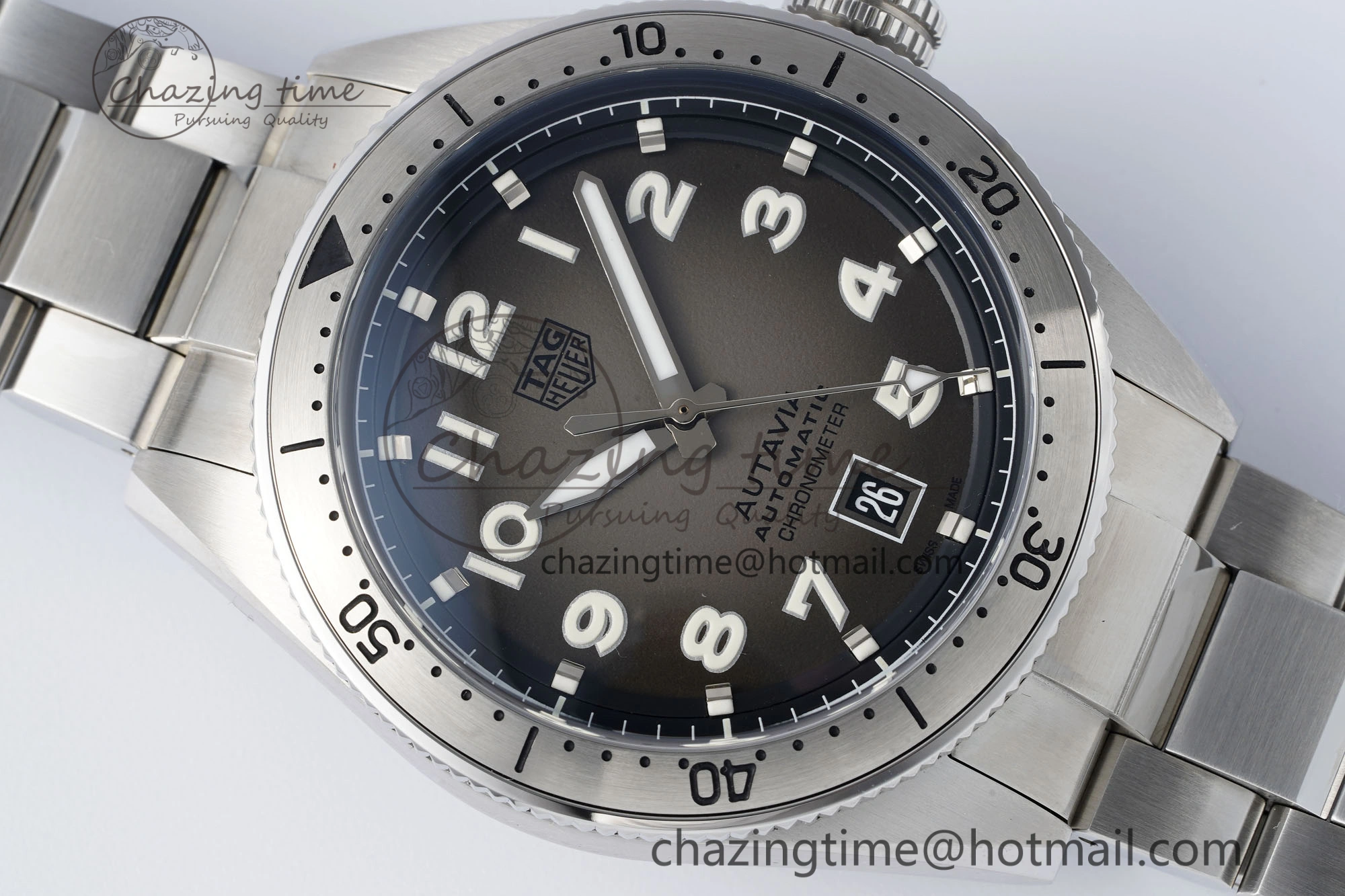 Autavia SS 42mm TARF 1:1 Best Edition Gray Dial SS Bezel on SS Bracelet SW200
