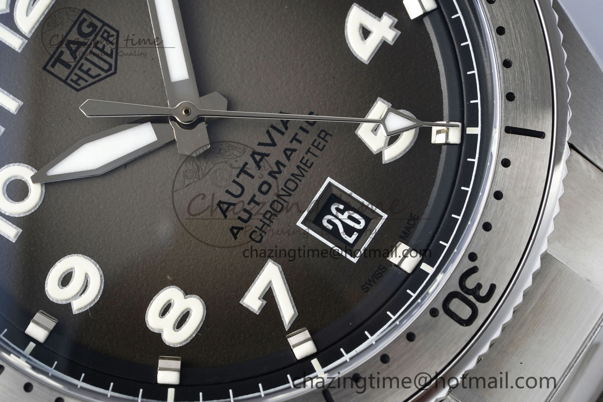 Autavia SS 42mm TARF 1:1 Best Edition Gray Dial SS Bezel on SS Bracelet SW200