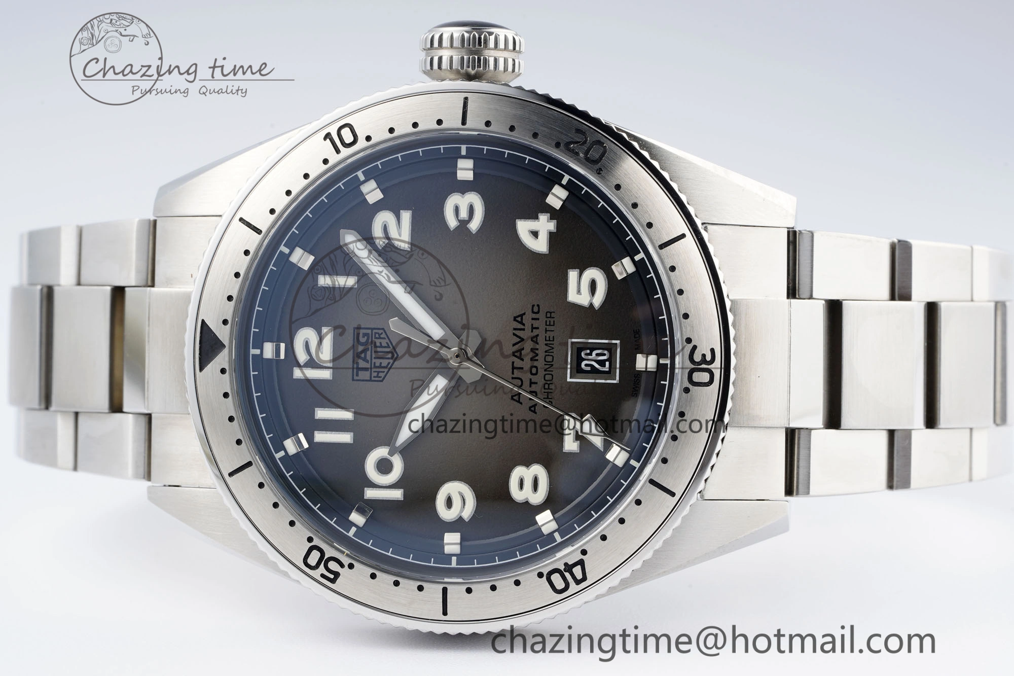 Autavia SS 42mm TARF 1:1 Best Edition Gray Dial SS Bezel on SS Bracelet SW200
