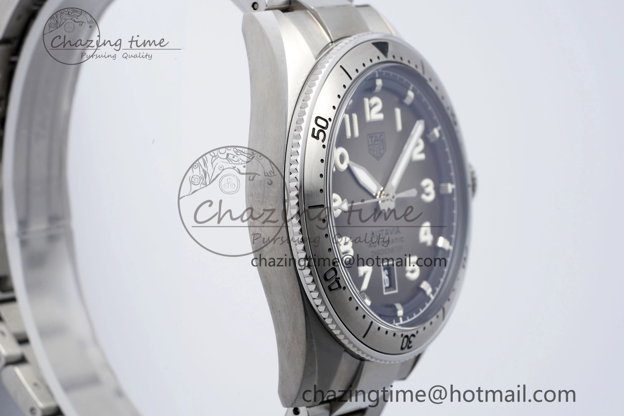 Autavia SS 42mm TARF 1:1 Best Edition Gray Dial SS Bezel on SS Bracelet SW200
