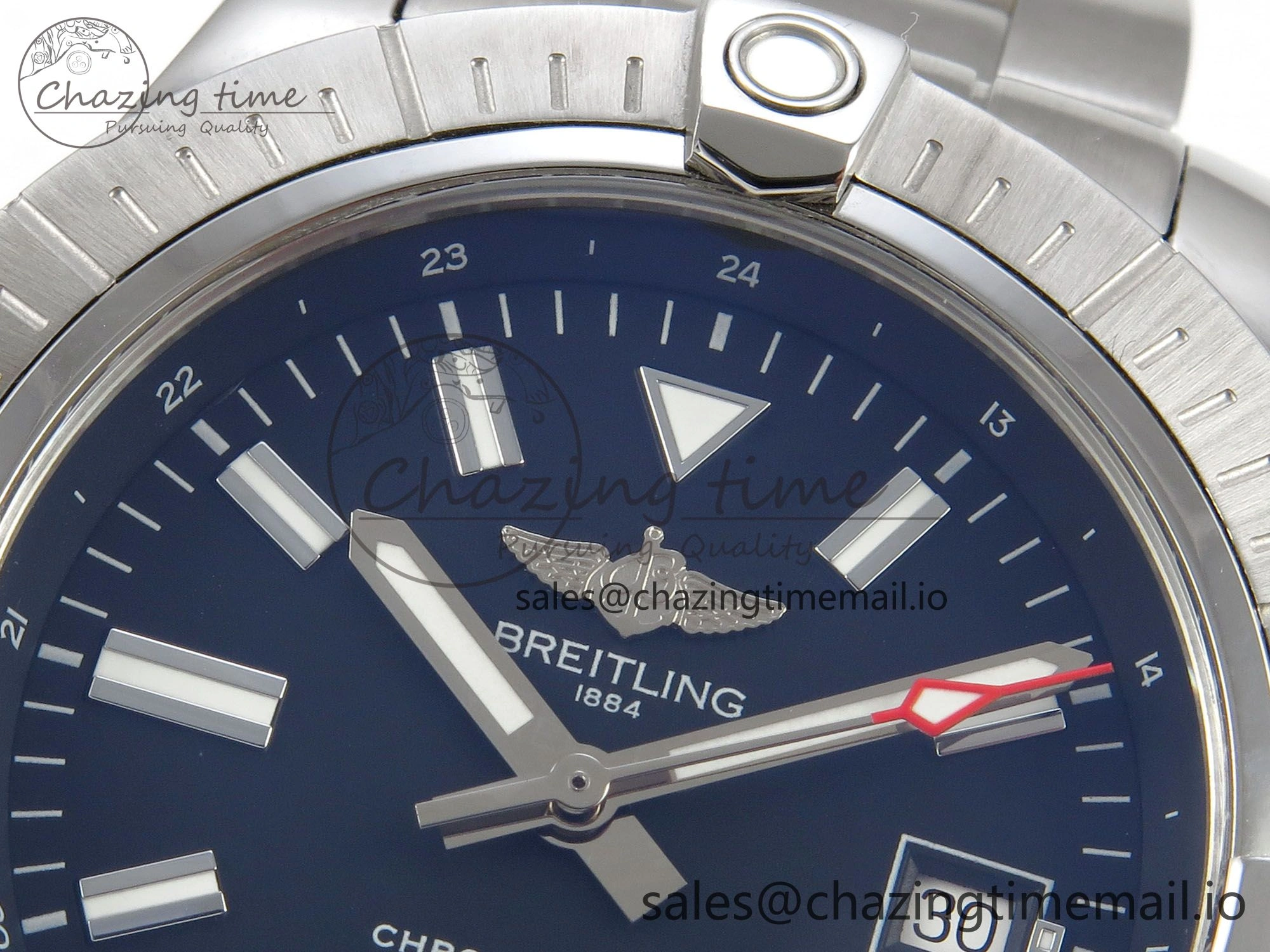 Avenger 43mm SS TF 1:1 Best Edition Black Dial on SS Bracelet A2824 V2