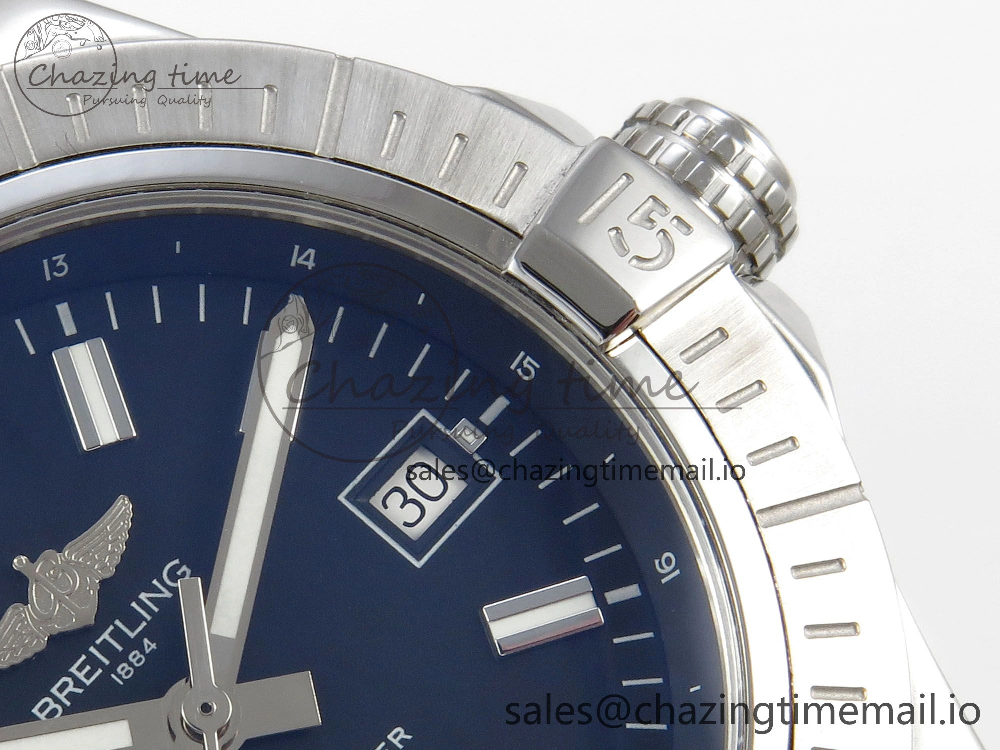Avenger 43mm SS TF 1:1 Best Edition Black Dial on SS Bracelet A2824 V2