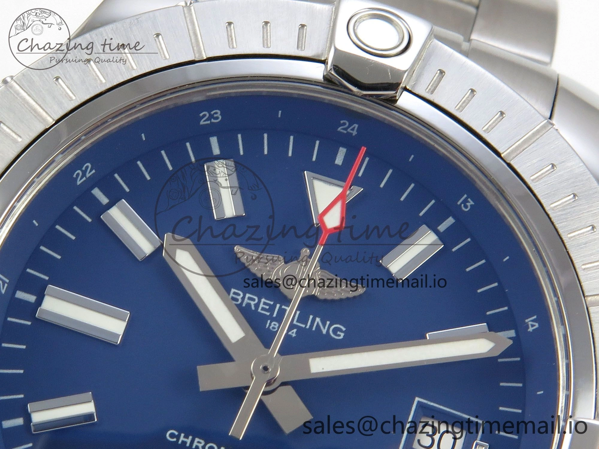 Avenger 43mm SS TF 1:1 Best Edition Blue Dial on SS Bracelet A2824 V2