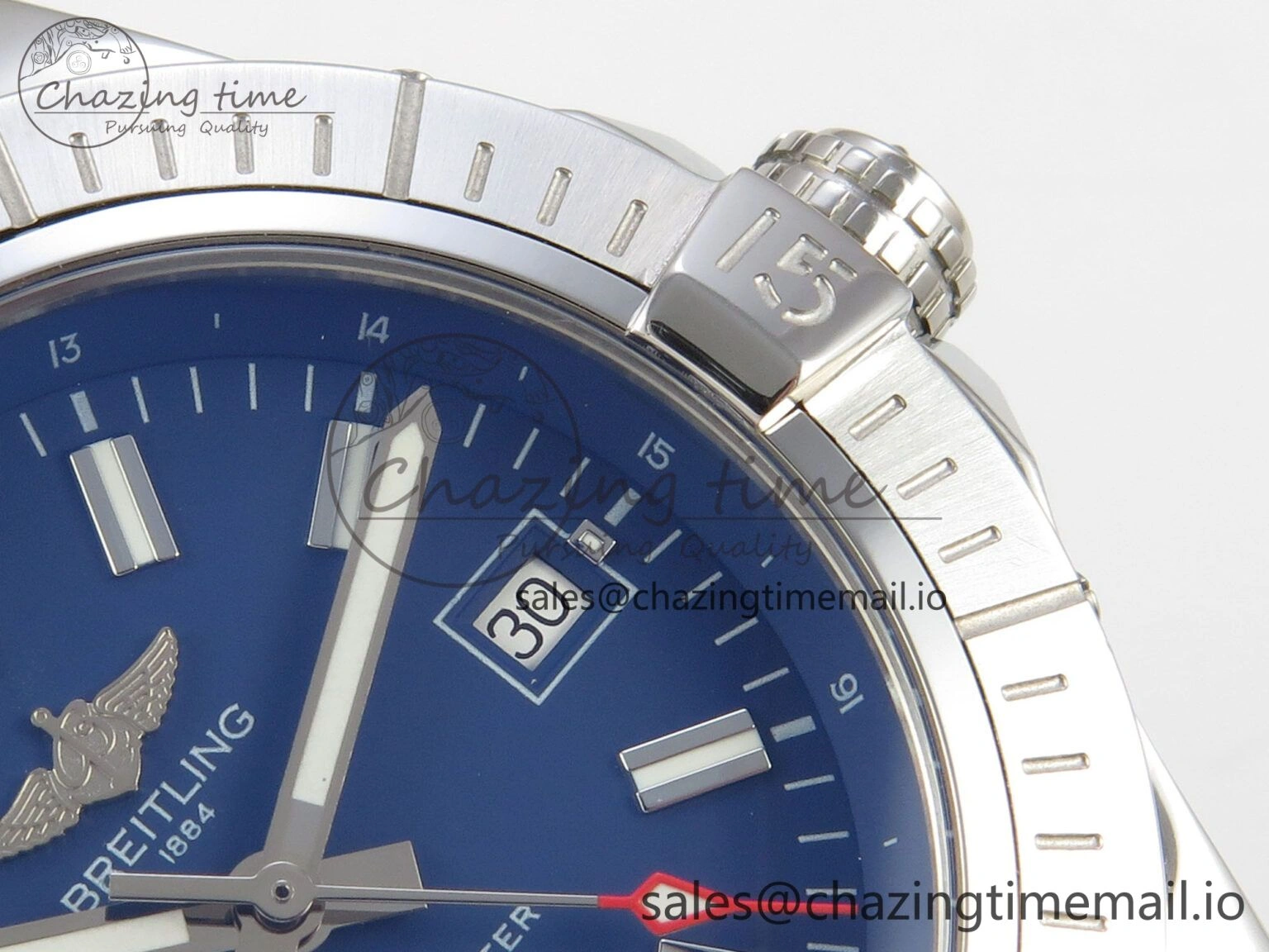Avenger 43mm SS TF 1:1 Best Edition Blue Dial on SS Bracelet A2824 V2