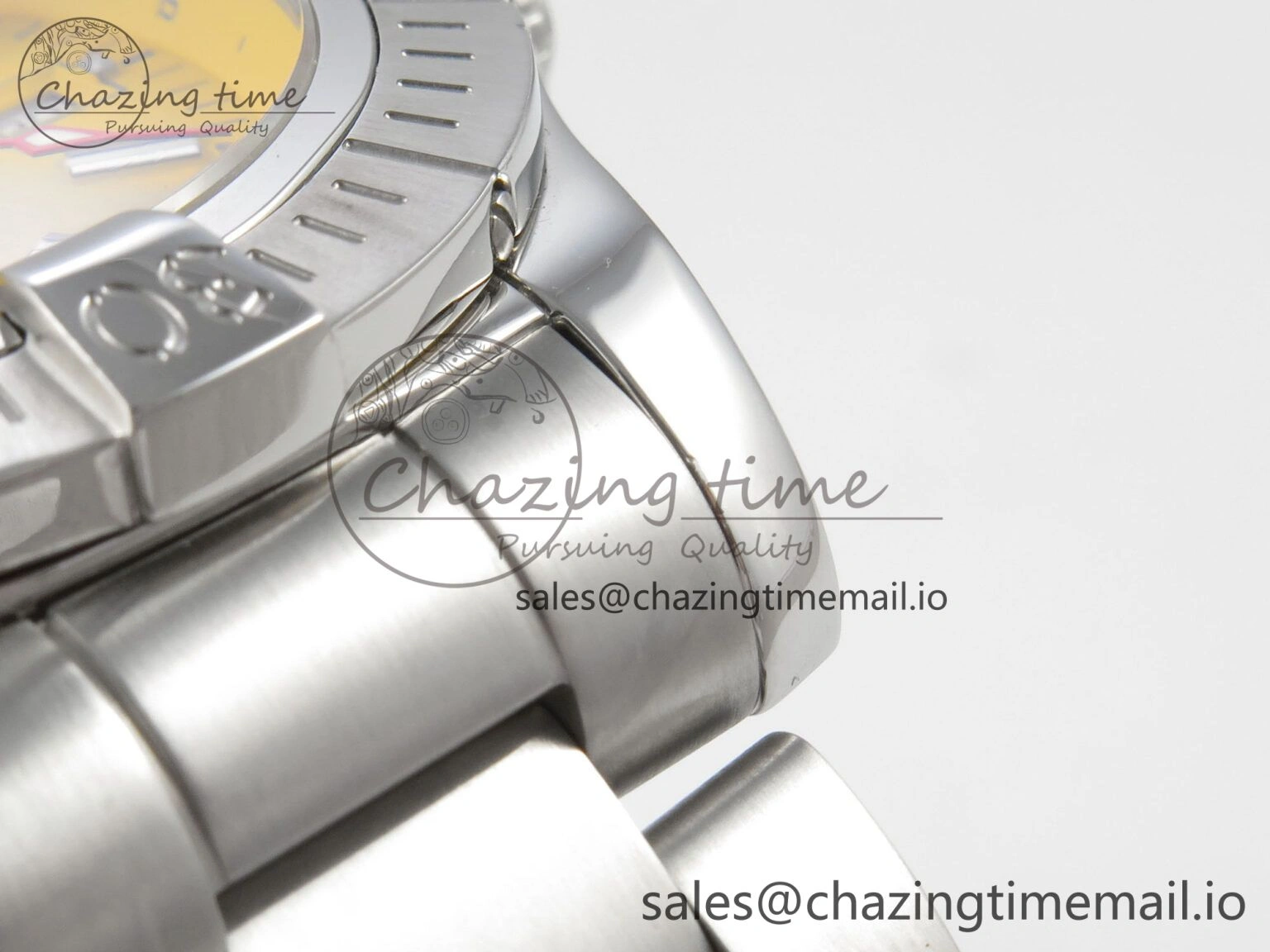 Avenger 43mm SS TF 1:1 Best Edition Yellow Dial on SS Bracelet A2824 V2
