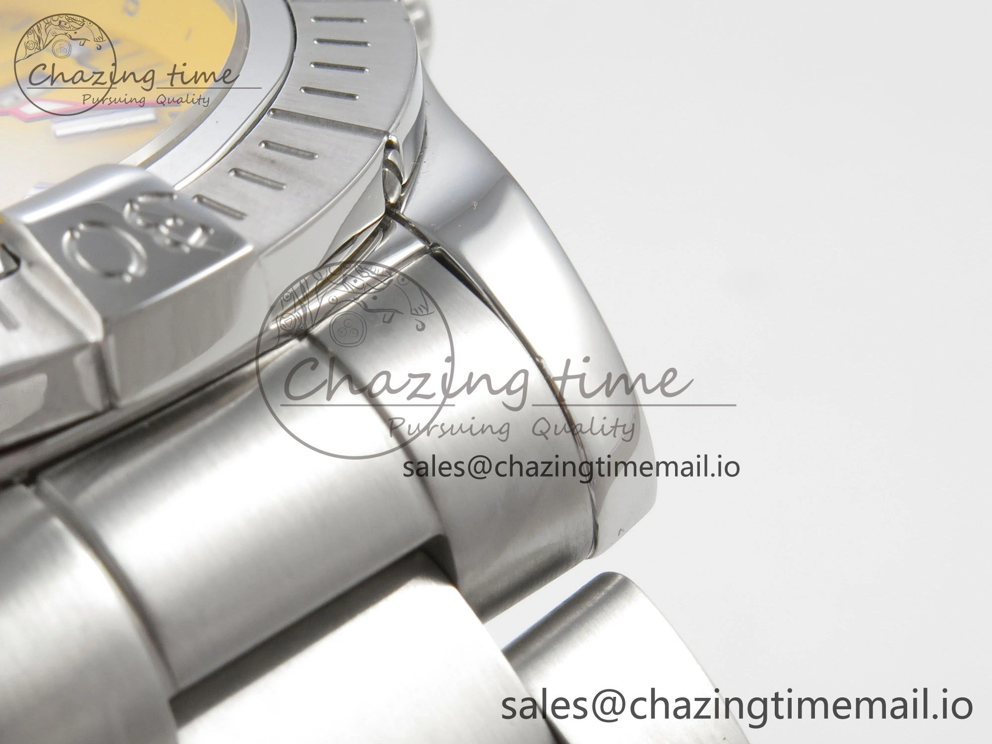 Avenger 43mm SS TF 1:1 Best Edition Yellow Dial on SS Bracelet A2824 V2