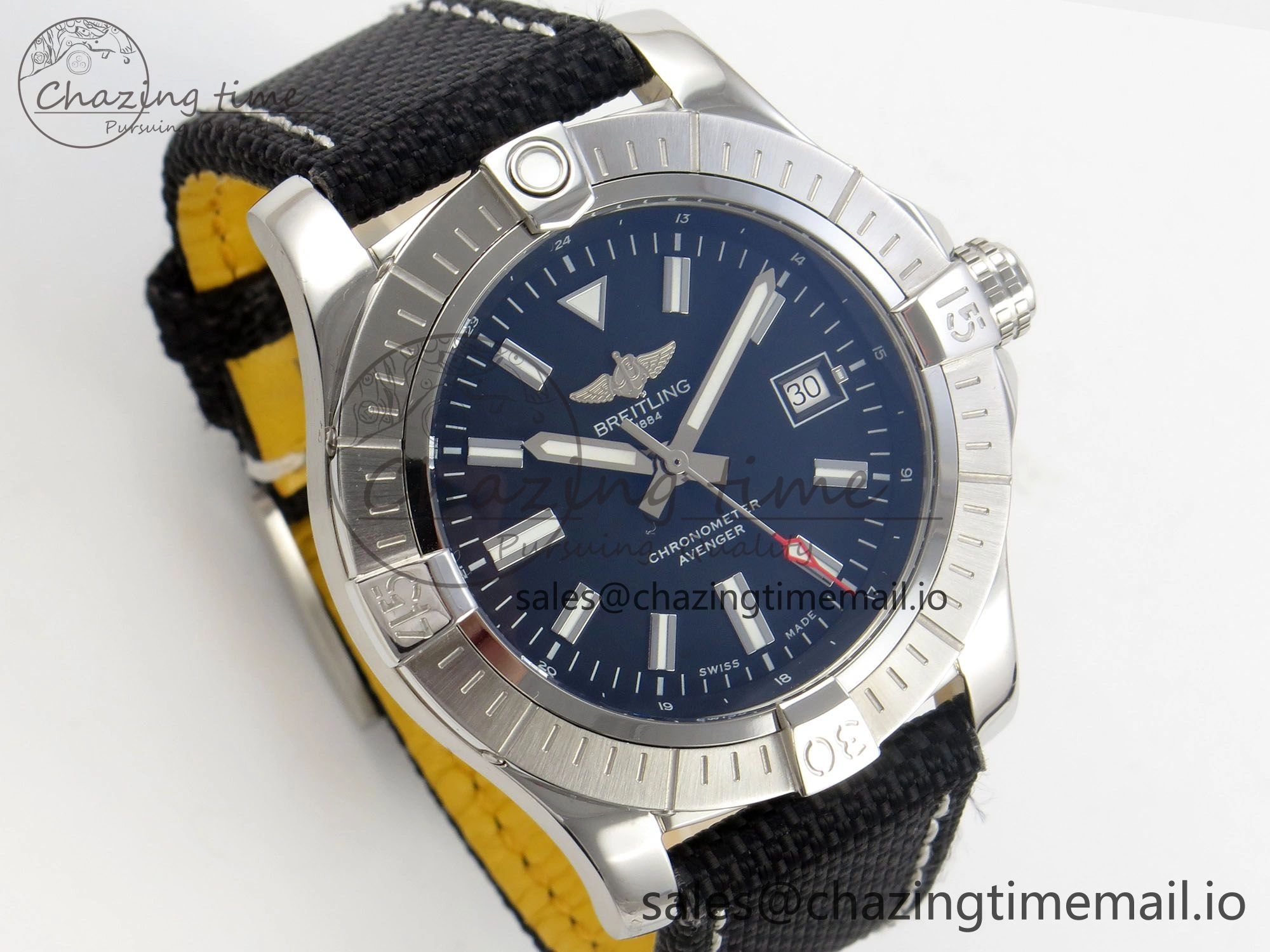 Avenger 43mm TF 1:1 Best Edition Black Dial on Black Nylon Strap A2824 V2