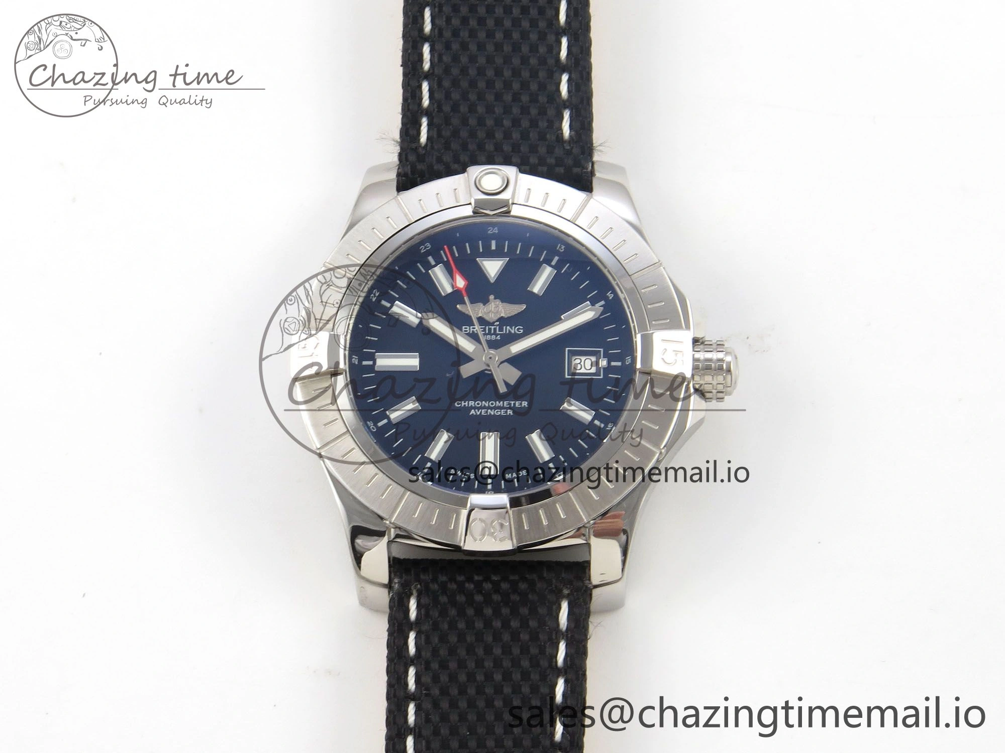 Avenger 43mm TF 1:1 Best Edition Black Dial on Black Nylon Strap A2824 V2