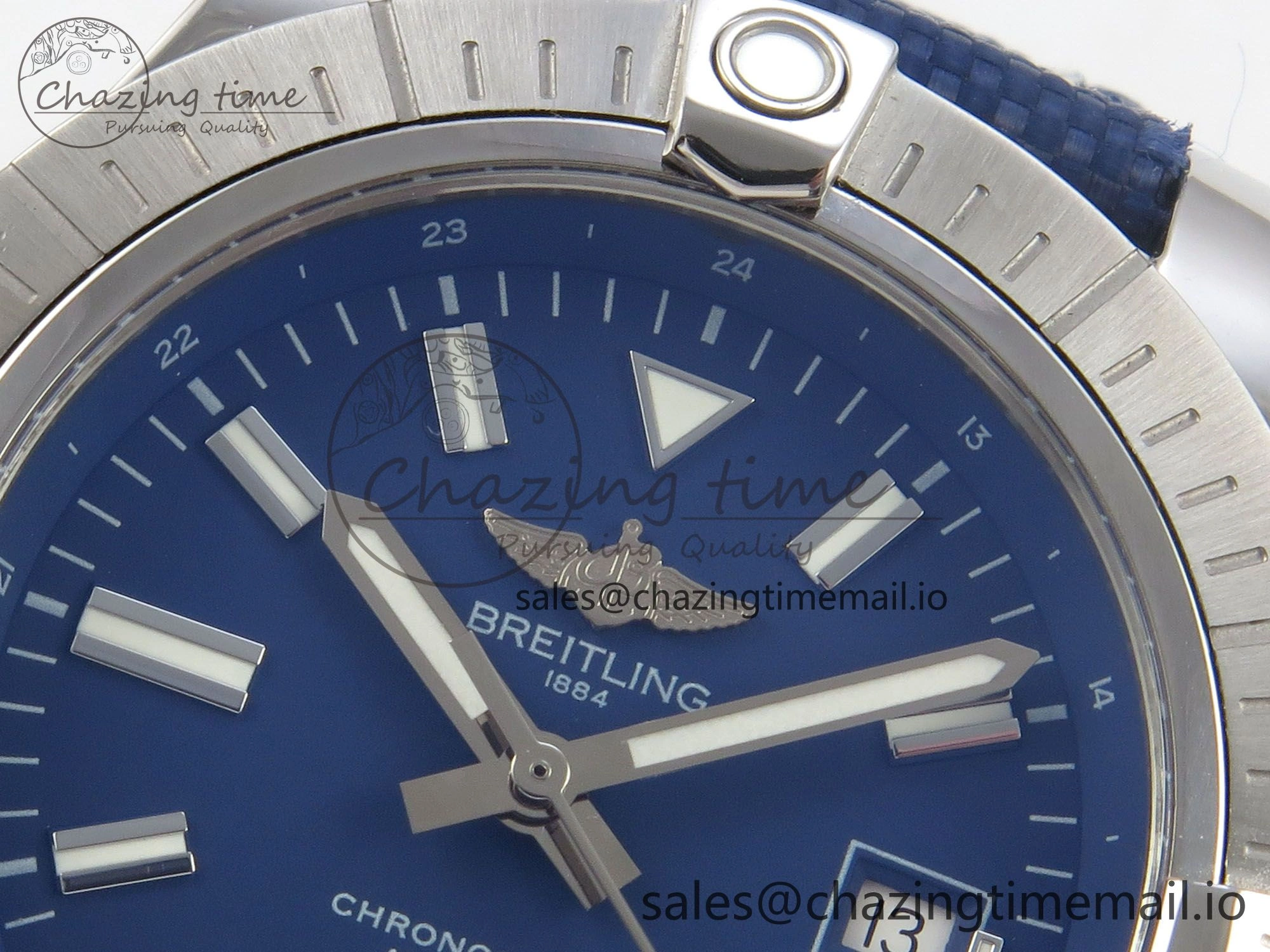 Avenger 43mm TF 1:1 Best Edition Blue Dial on Blue Nylon Strap A2824 V2