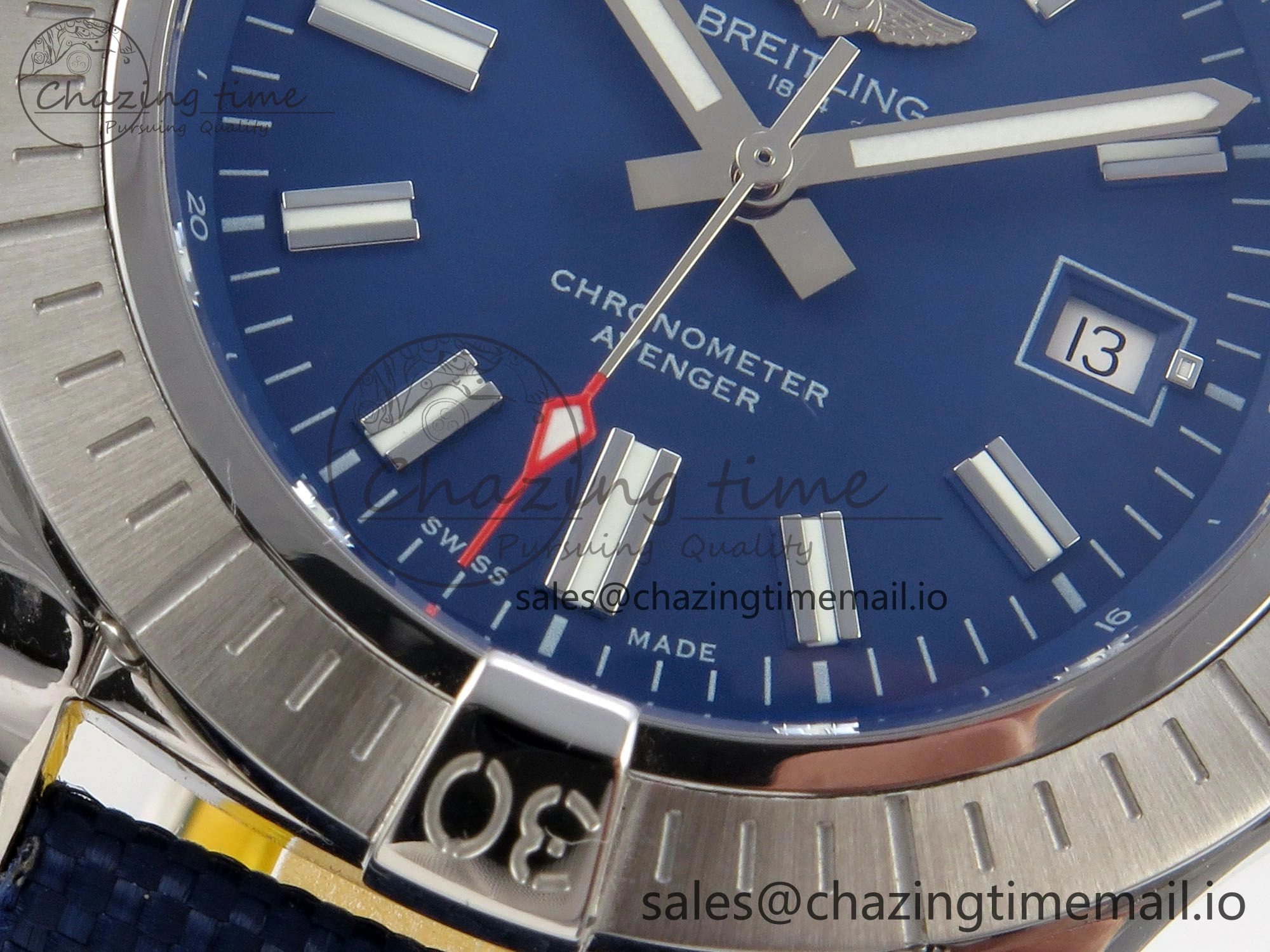 Avenger 43mm TF 1:1 Best Edition Blue Dial on Blue Nylon Strap A2824 V2