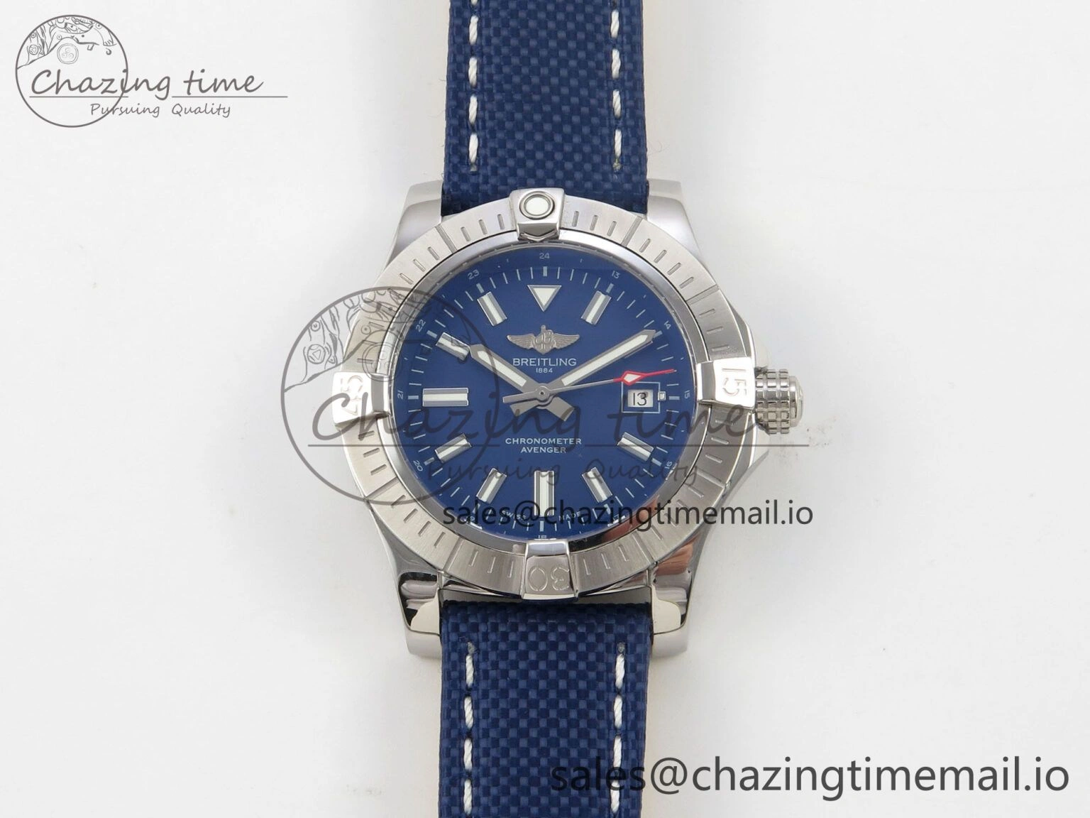 Avenger 43mm TF 1:1 Best Edition Blue Dial on Blue Nylon Strap A2824 V2