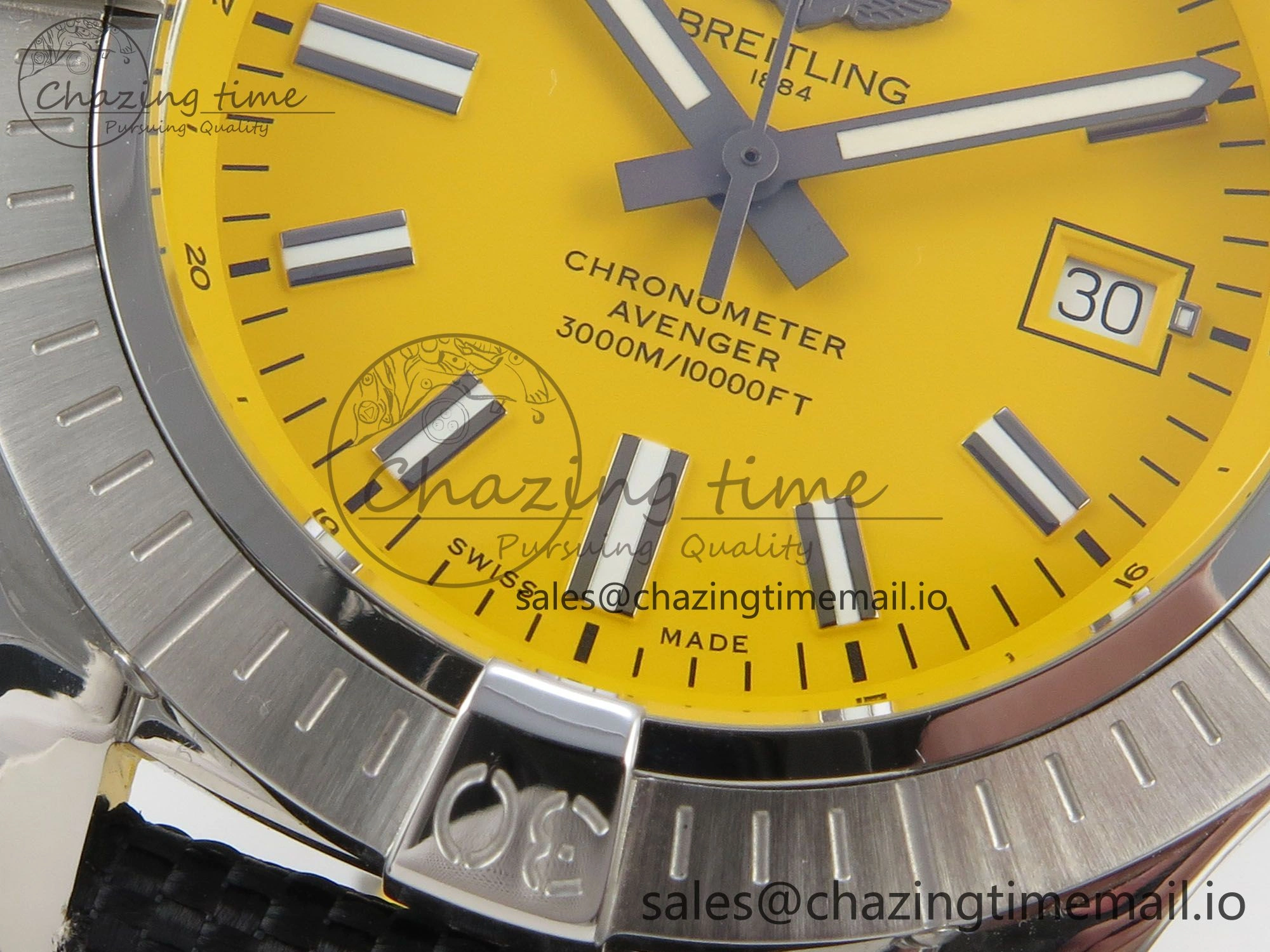 Avenger 43mm TF 1:1 Best Edition Yellow Dial on Black Nylon Strap A2824 V2
