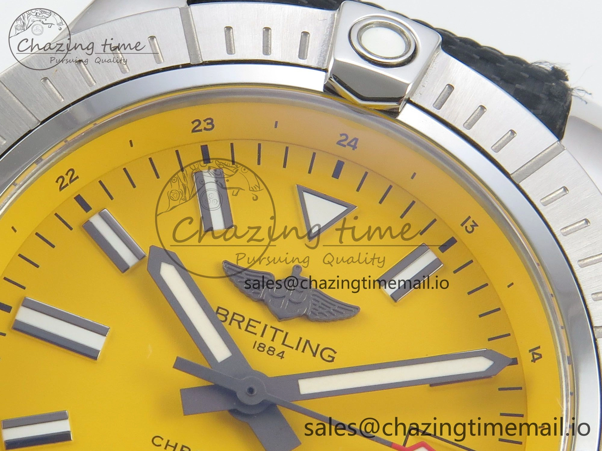 Avenger 43mm TF 1:1 Best Edition Yellow Dial on Black Nylon Strap A2824 V2