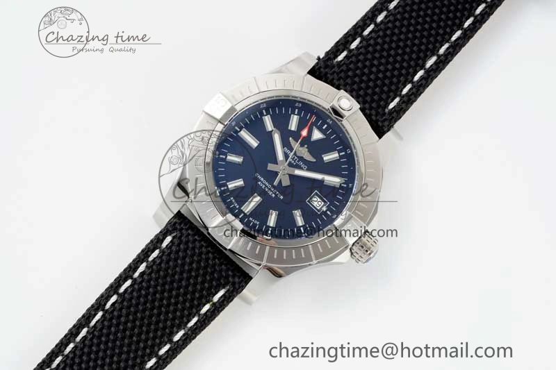 Avenger Automatic 43mm SS TF 1:1 Best Edition Black Dial on Black Nylon Strap A2824
