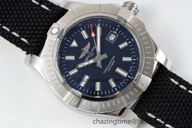 Avenger Automatic 43mm SS TF 1:1 Best Edition Black Dial on Black Nylon Strap A2824