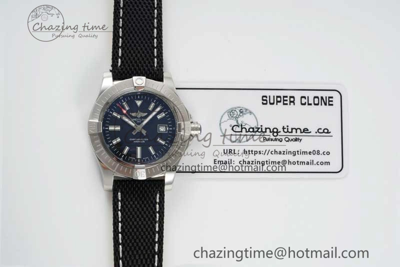 Avenger Automatic 43mm SS TF 1:1 Best Edition Black Dial on Black Nylon Strap A2824