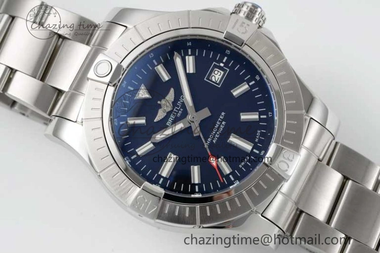 Avenger Automatic 43mm SS TF 1:1 Best Edition Black Dial on SS Bracelet A2824