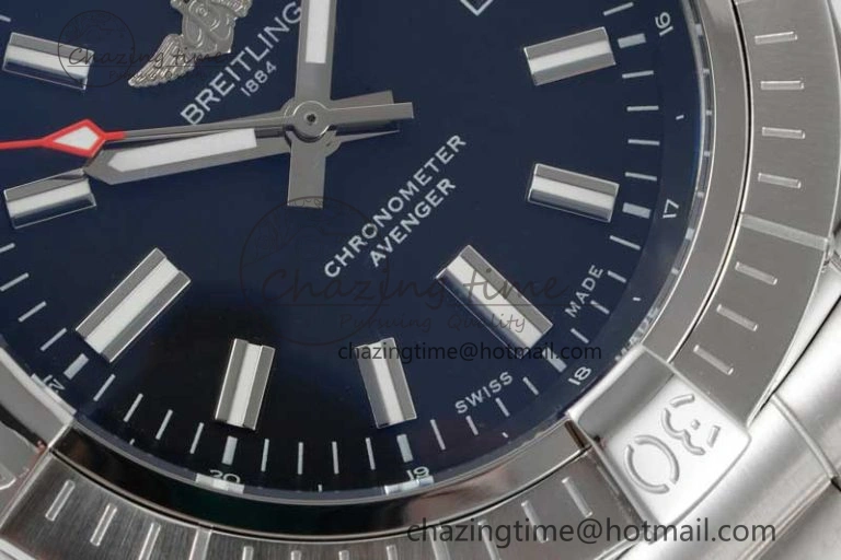 Avenger Automatic 43mm SS TF 1:1 Best Edition Black Dial on SS Bracelet A2824