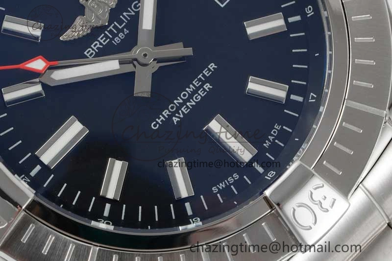 Avenger Automatic 43mm SS TF 1:1 Best Edition Black Dial on SS Bracelet A2824