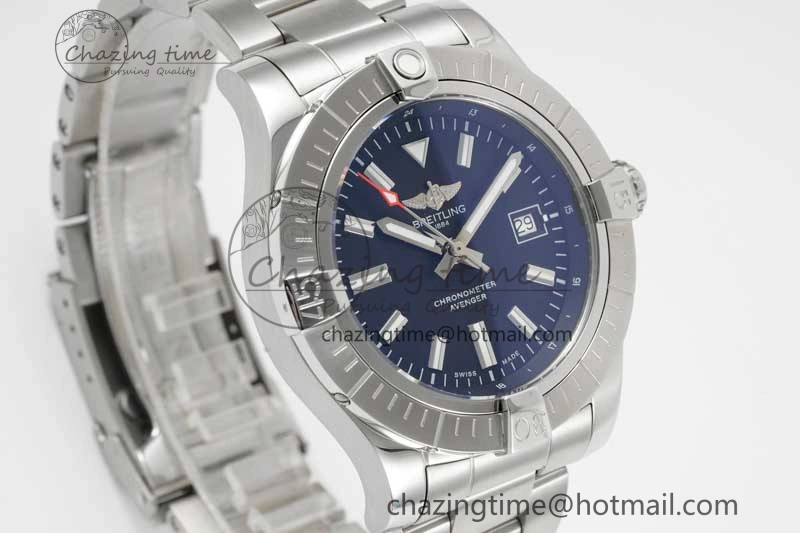 Avenger Automatic 43mm SS TF 1:1 Best Edition Black Dial on SS Bracelet A2824