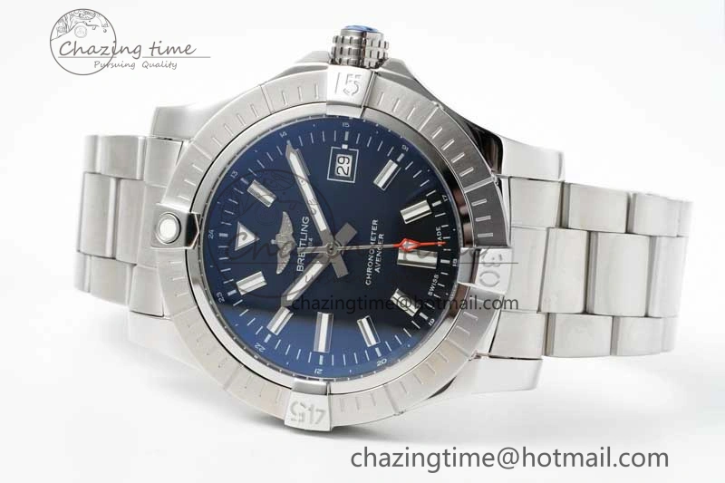 Avenger Automatic 43mm SS TF 1:1 Best Edition Black Dial on SS Bracelet A2824