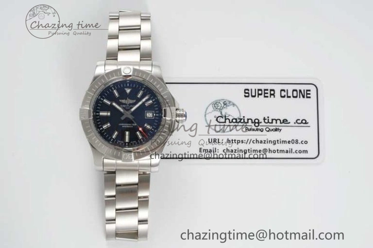 Avenger Automatic 43mm SS TF 1:1 Best Edition Black Dial on SS Bracelet A2824