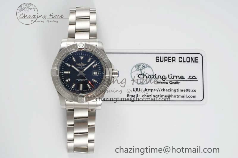 Avenger Automatic 43mm SS TF 1:1 Best Edition Black Dial on SS Bracelet A2824