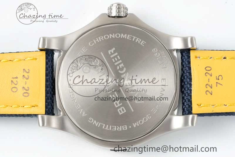 Avenger Automatic 43mm SS TF 1:1 Best Edition Blue Dial on Blue Nylon Strap A2824