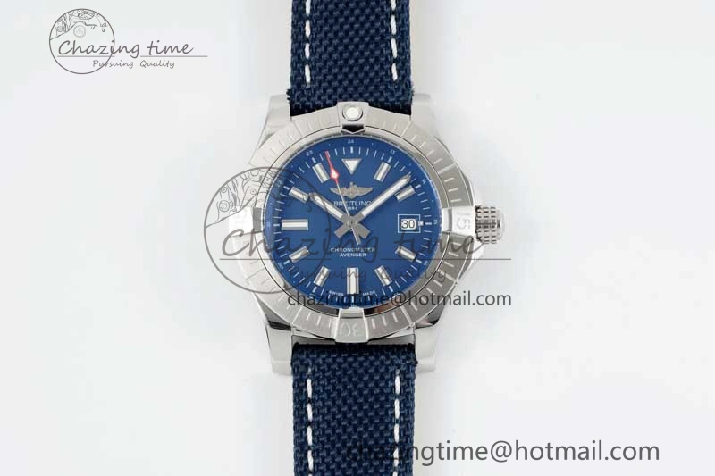 Avenger Automatic 43mm SS TF 1:1 Best Edition Blue Dial on Blue Nylon Strap A2824